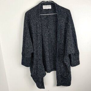 Cupcakes & Cashmere Black & White Loose Open Front Cardigan